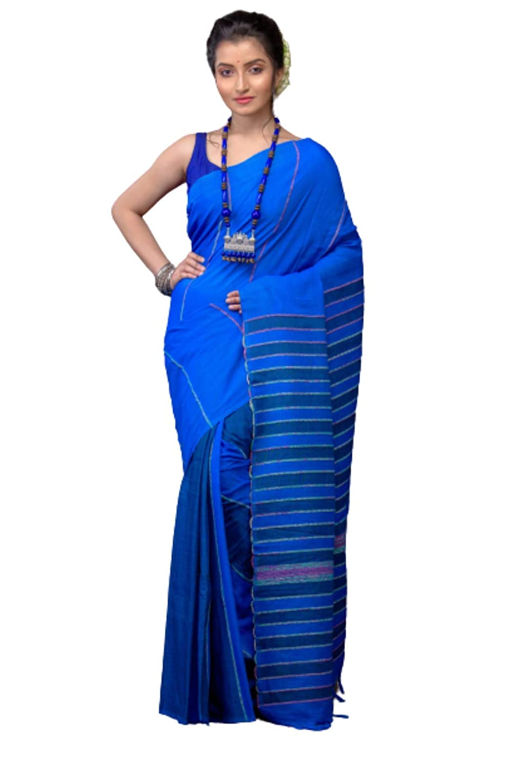 Buy Dheu Green & Turquoise Blue Handloom Cotton Silk Saree & Kurta Festive  Couple Set- (Size- S) Online at Best Prices in India - JioMart.