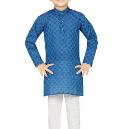 Boy’s Ethnic Wear Cotton Kurta Payjama Set(Blue)