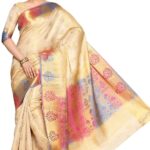 Women’s Art Silk Saree Kanjivaram Style Sarees Color:Beige
