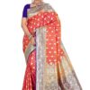 Orange Banarasi Silk Saree