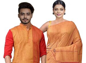 matching couple saree and kurta