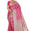 Banarasi silk pink saree