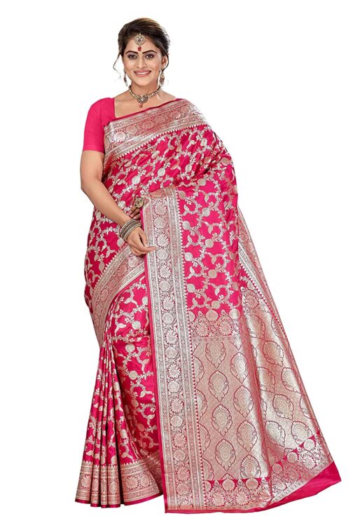 Banarasi silk pink saree