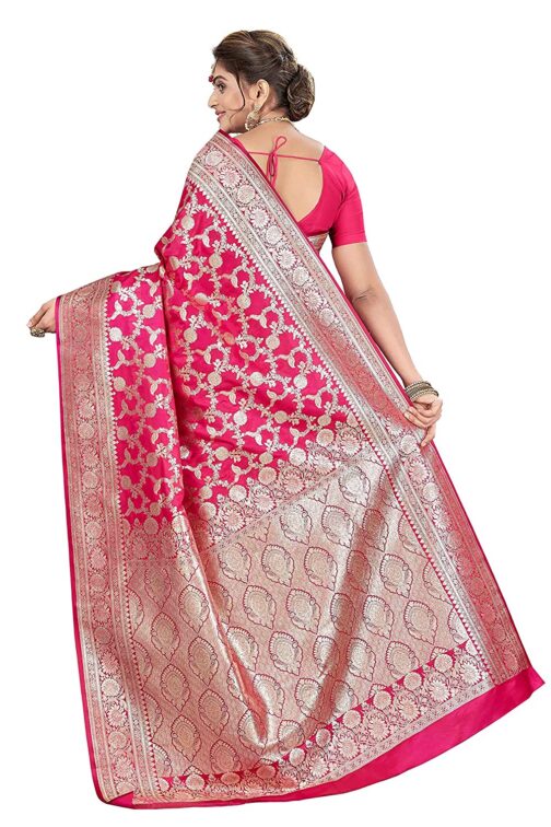 Banarasi silk pink saree