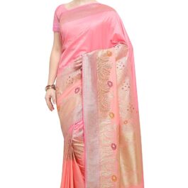 Kanchipuram Silk Blend Saree With Blouse Piece